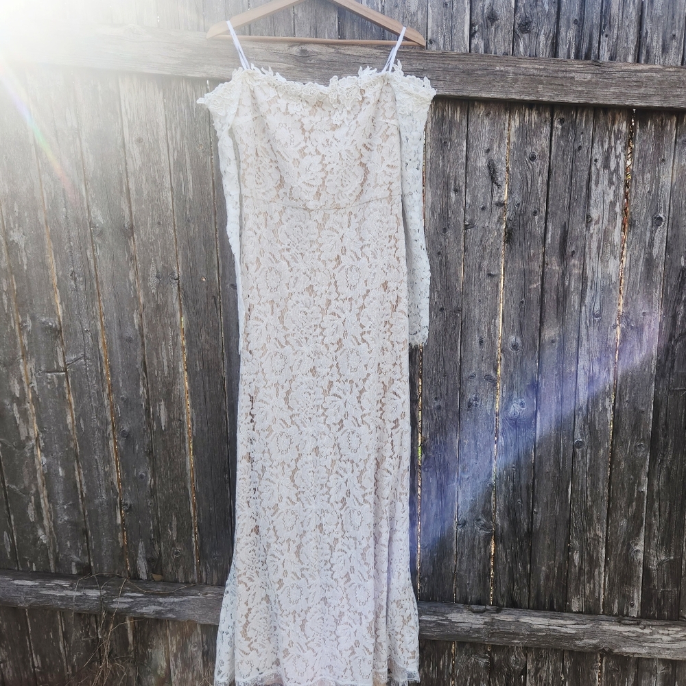 Lulus Romance Dreamer Cream Gown